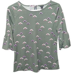 🌟NWT🌟 Ann Taylor Womens Green Top 3/4 Sleeves